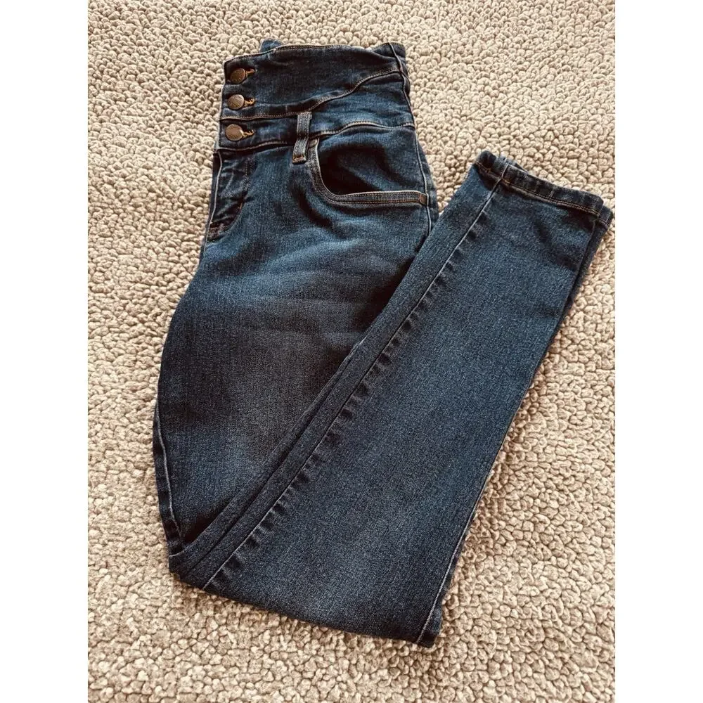 Venus High Waist Double Button Zip Skinny Leg Stretch Jeans Women’s Sz 6